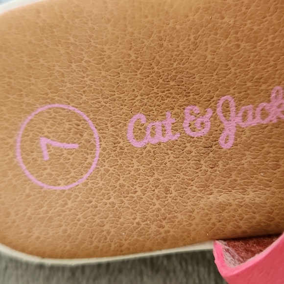 Cat & Jack, Girl's, Sz 7, Sandle, Salmon Color, 2 Buckles Adjustable - Picture 5 of 9